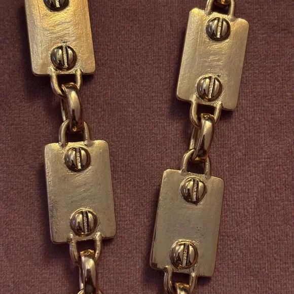 Kenneth Jay Lane KJL Padlock Necklace 23” Chain Gold Tone Statement Vintage 80s - Picture 4 of 6